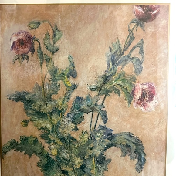 Claude Monet ‘Purple Poppies’ framed 21-5/8” x 17-5/8” print - Picture 3 of 4